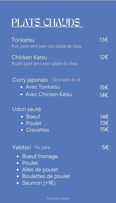 SAKAE - Restaurant Japonais menu 7