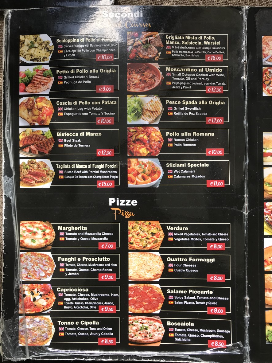 Sfiziami Italian Bistrot menu 2