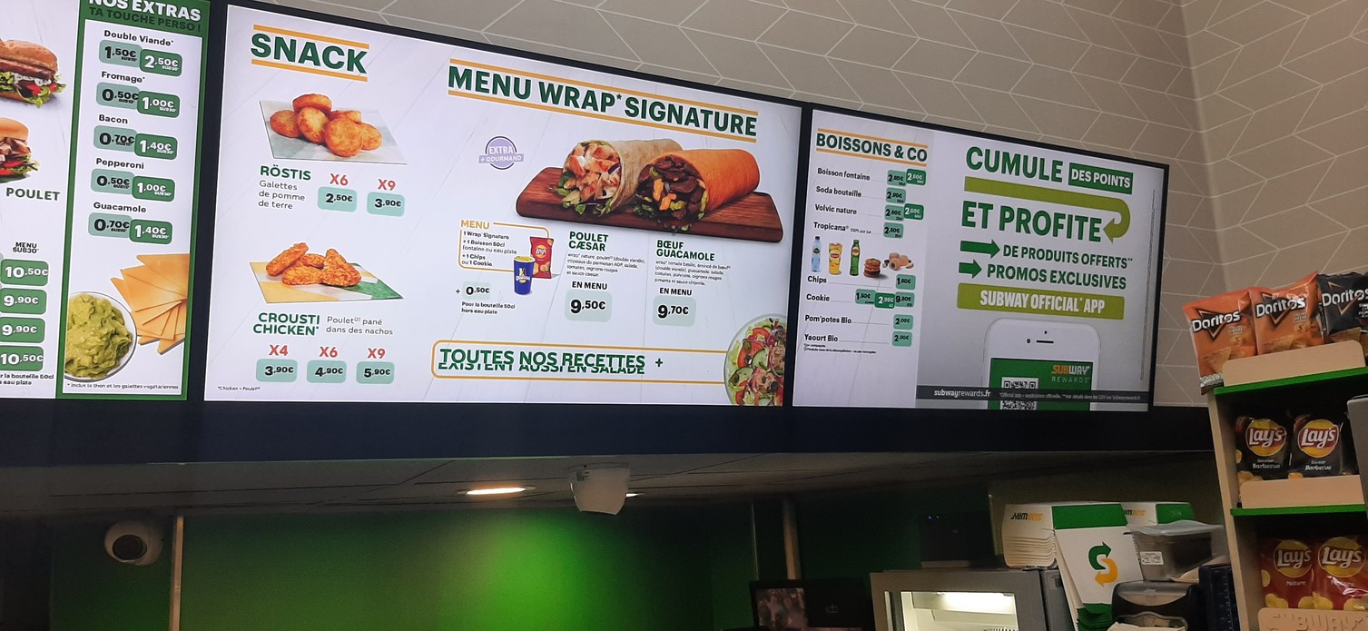 Subway menu 2
