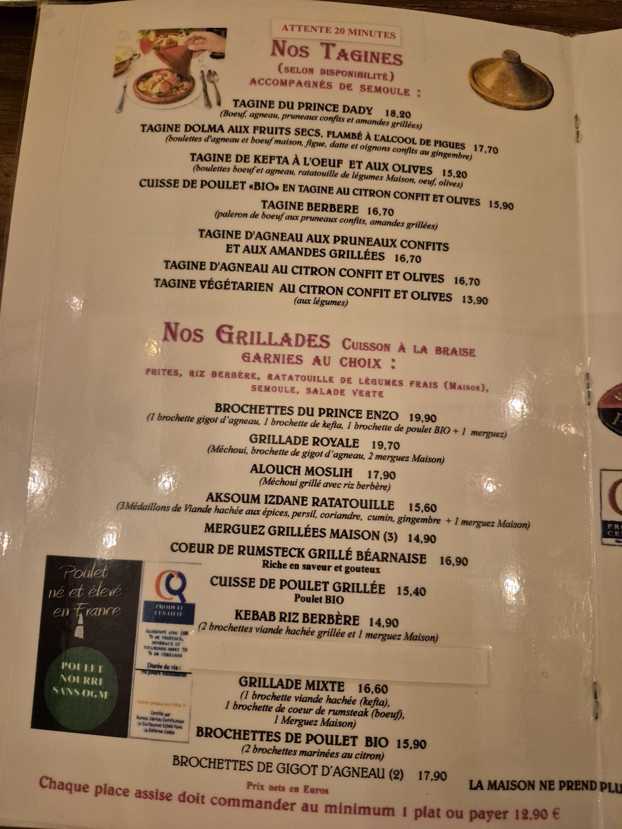 Restaurante Tipaza menu 2