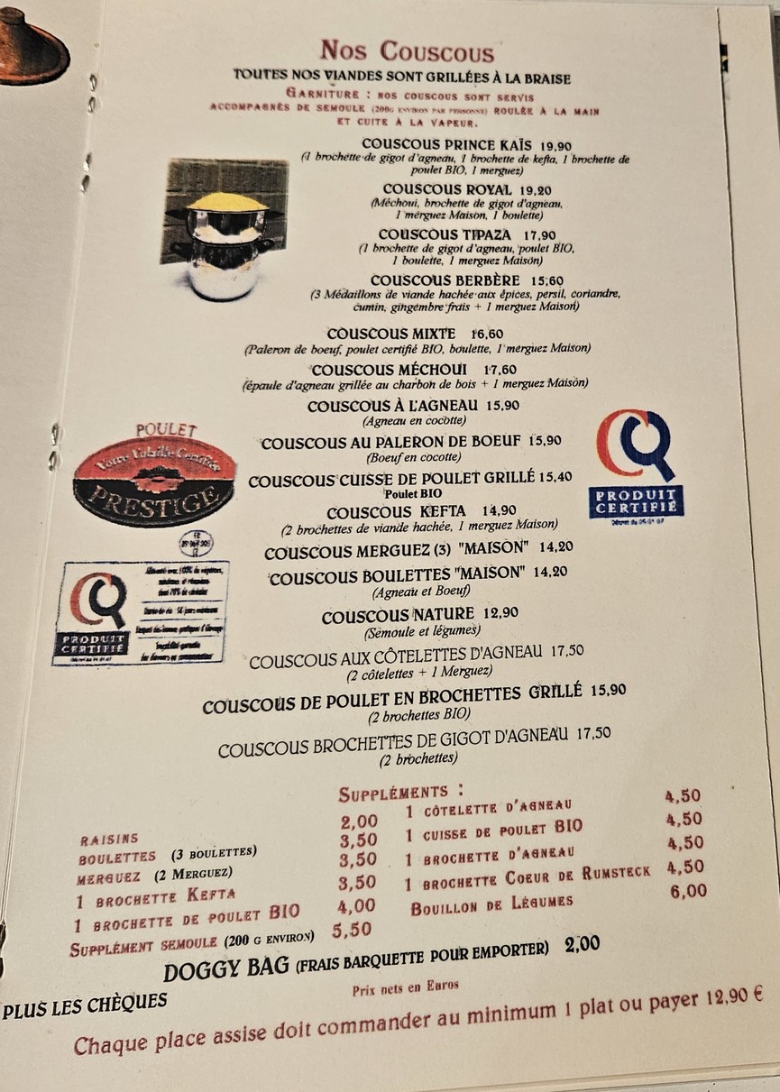 Restaurante Tipaza menu 3