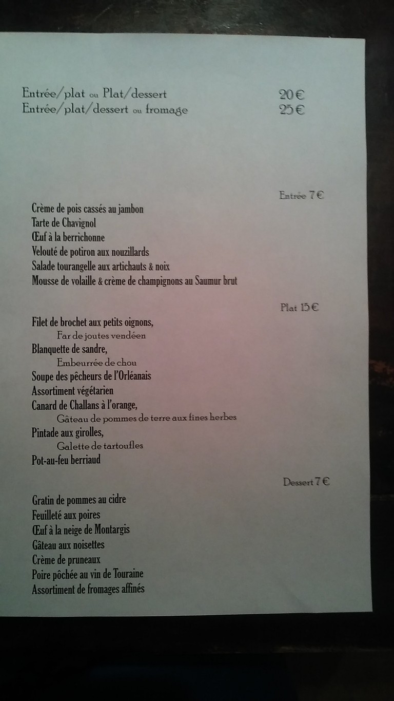 Les Bottes de 7 lieues menu 2