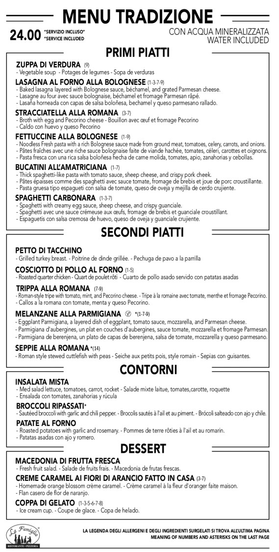 La Famiglia menu 7
