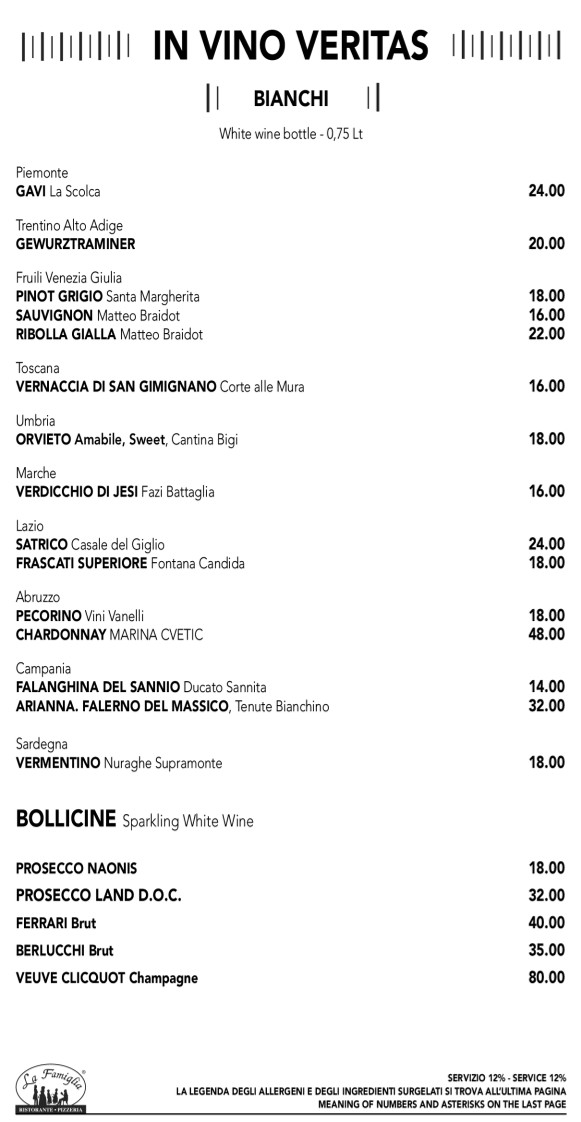 La Famiglia menu 8