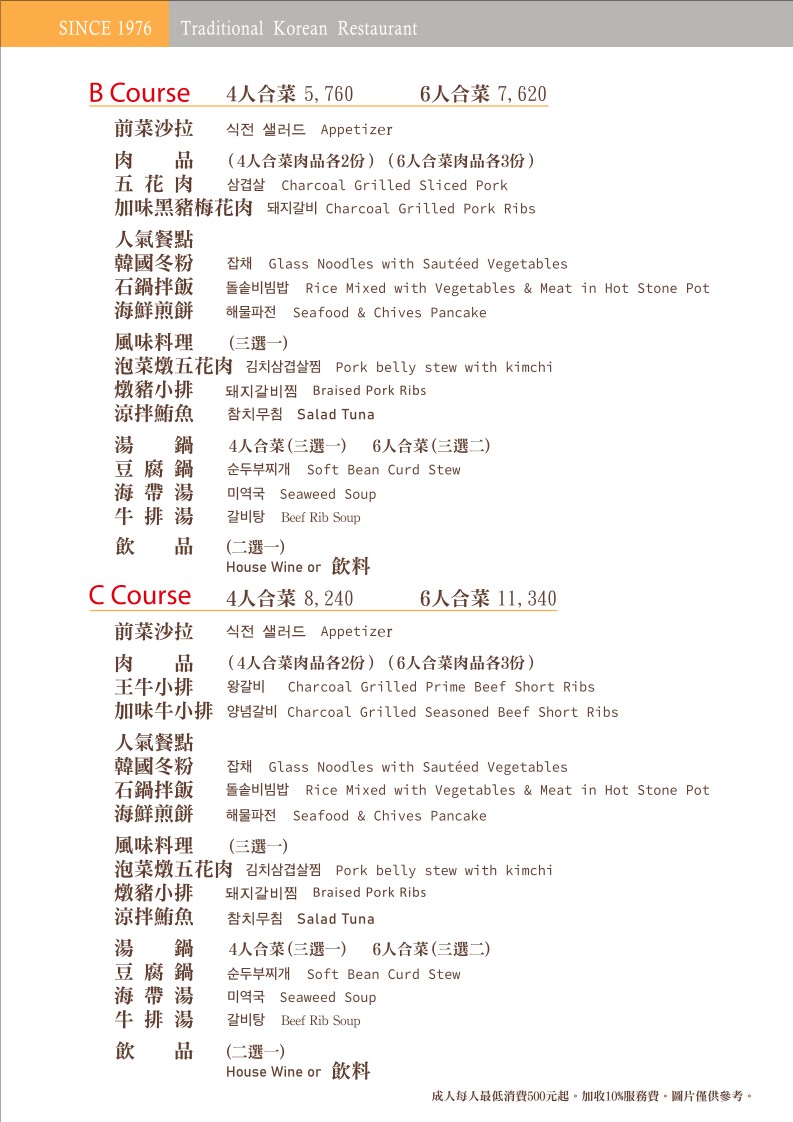 Sanyuan Huayuan Hanshi Canting Ruiguang Dian menu 2