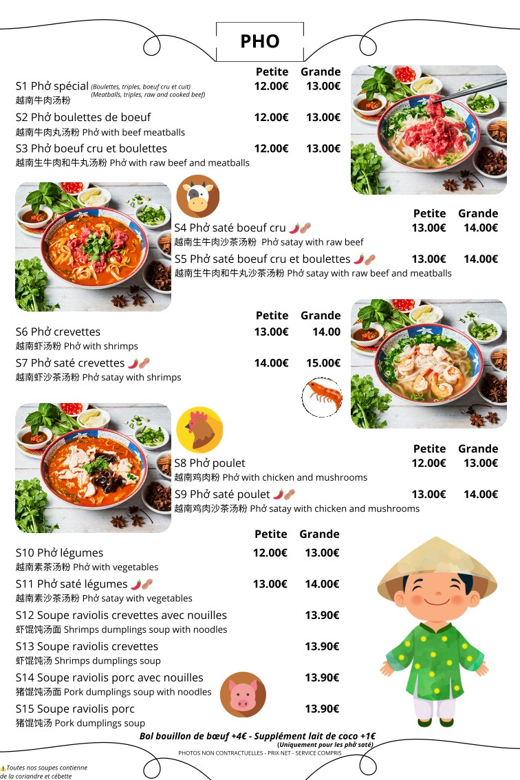Pho Belleville menu 2