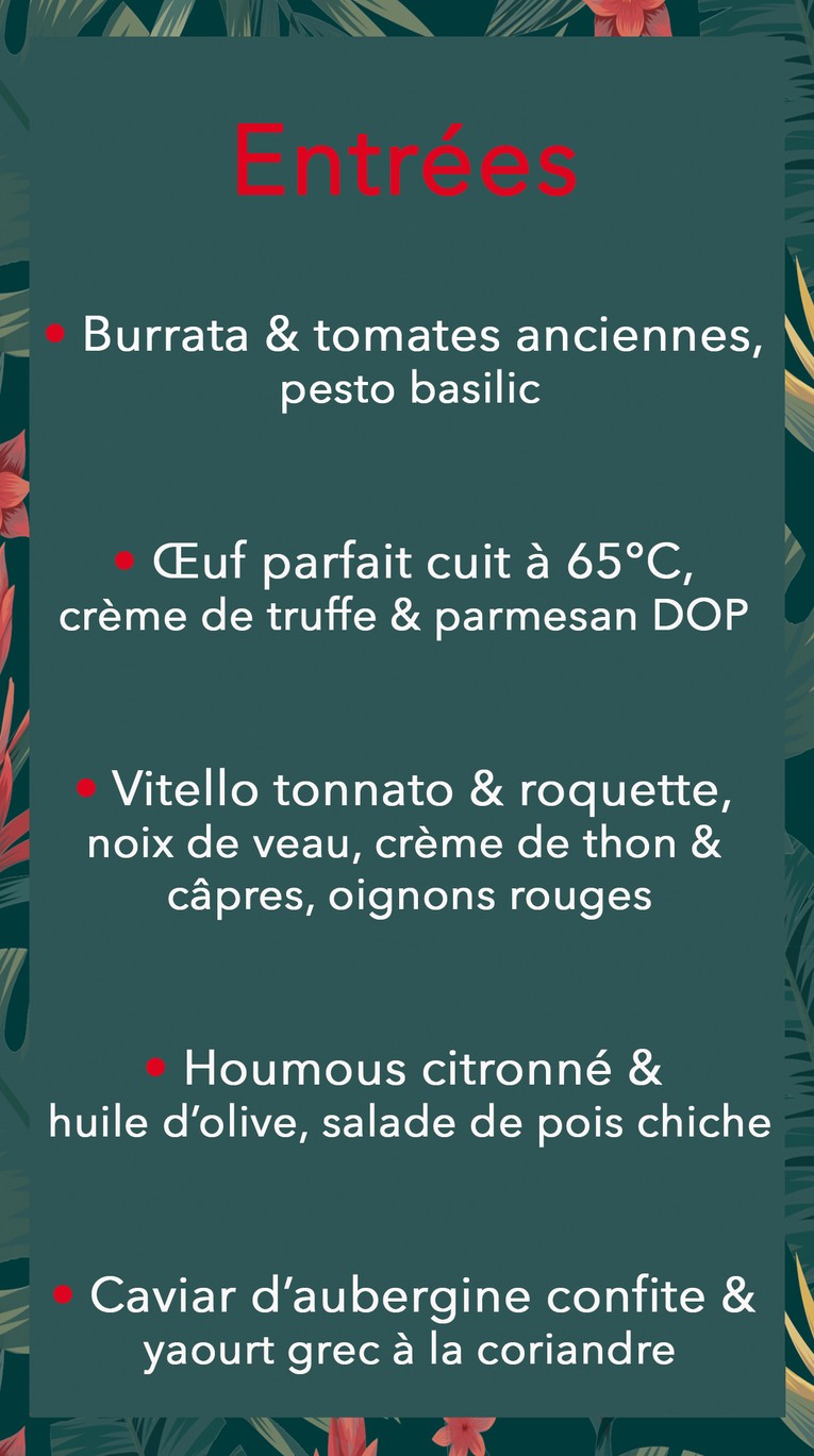 Belleville Sauvage menu 1