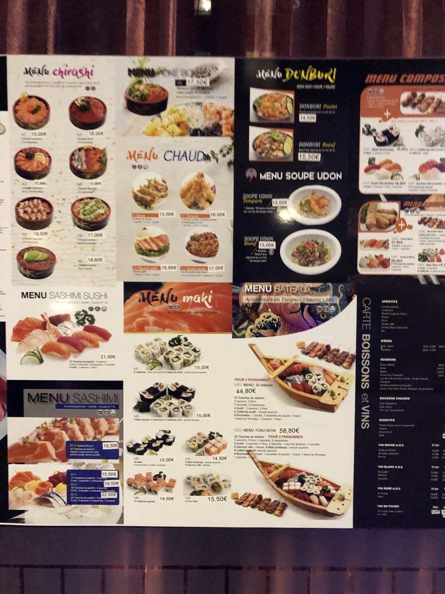 Sushi Fukunoya menu 2