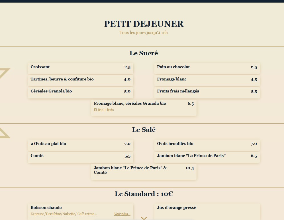 La Marine menu 6