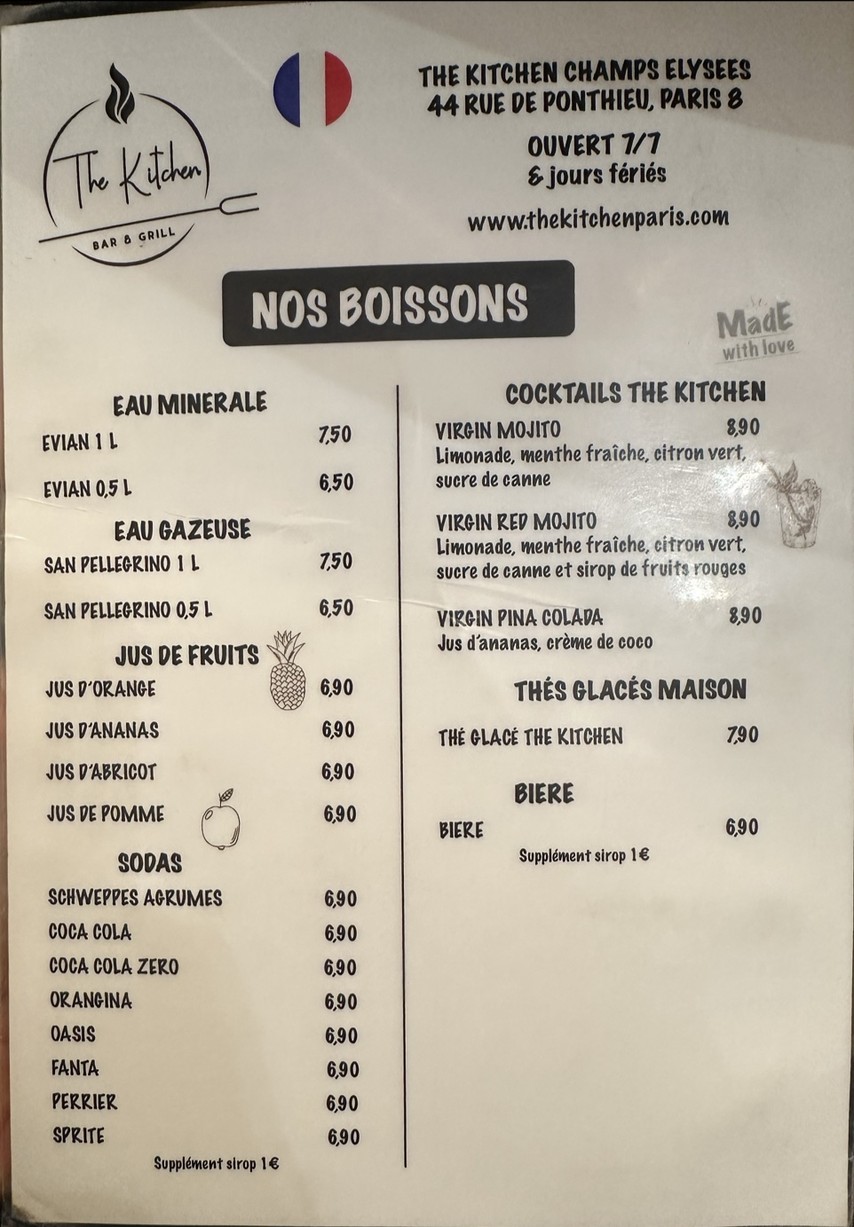 The Kitchen Champs-Elysees carne y hamburguesa carne a la parrilla menu 2