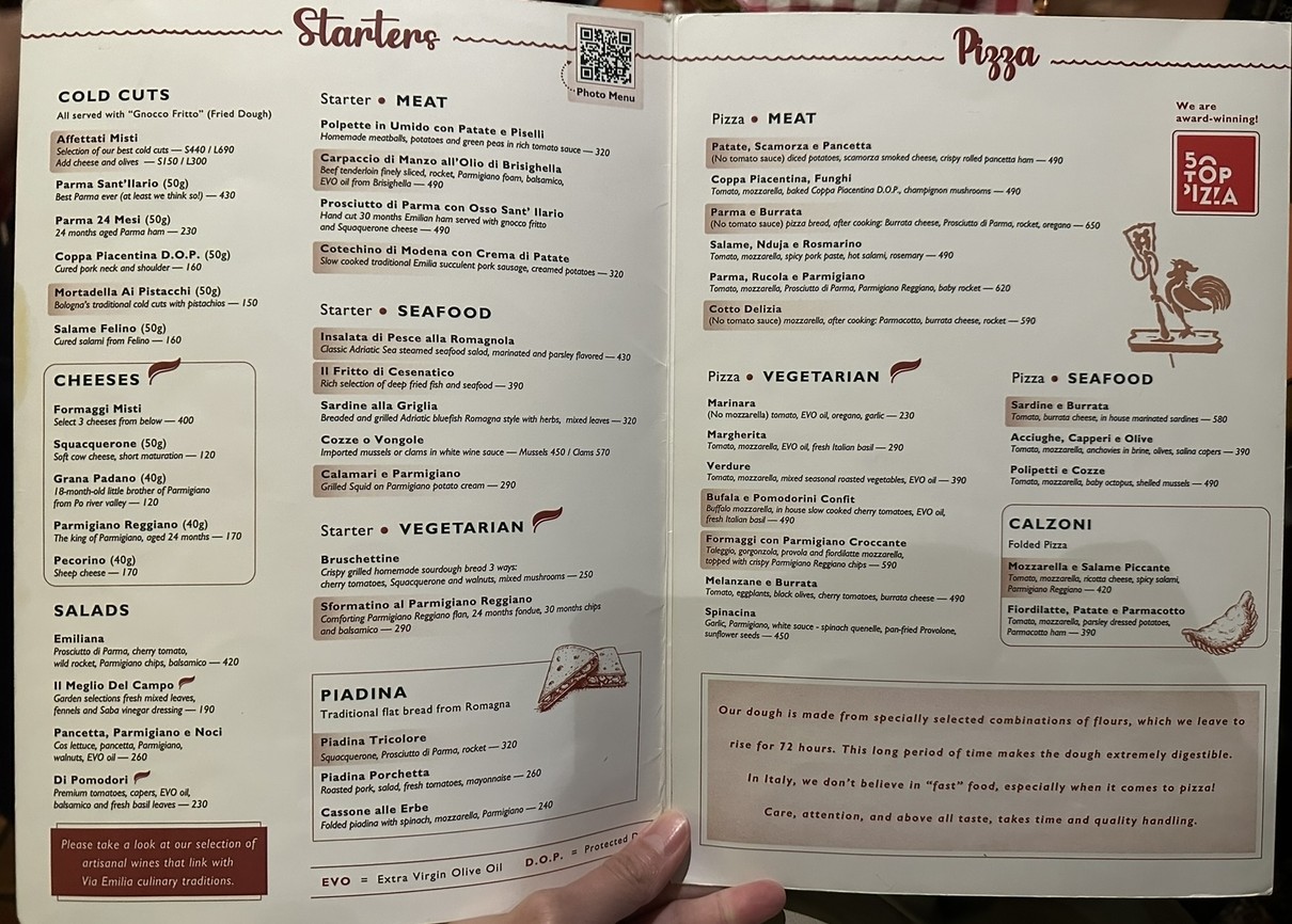Viia Emilia Italian Restaurant menu 1