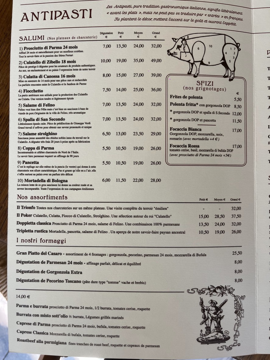 Salsamenteria di Parma menu 2