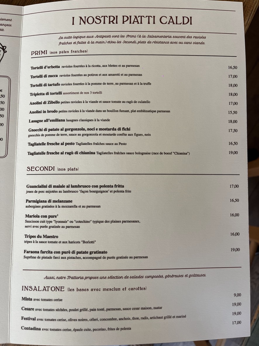 Salsamenteria di Parma menu 3