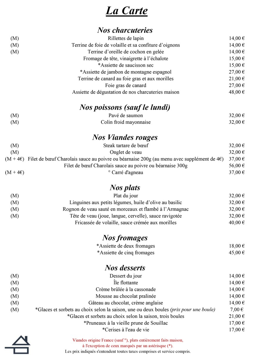 Caves Pétrissans menu 2