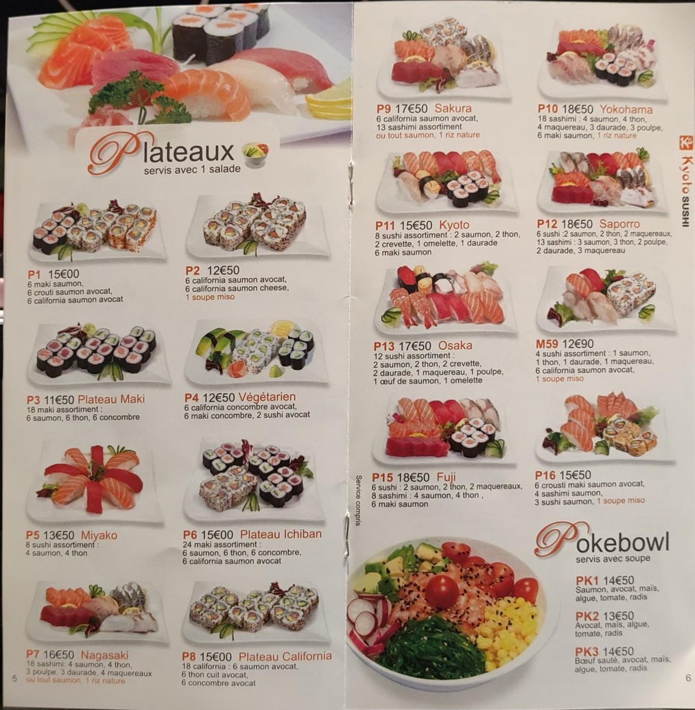 Kyoto Sushi menu 2