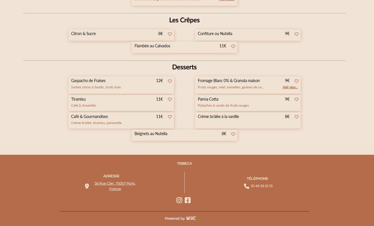 Tribeca menu 4