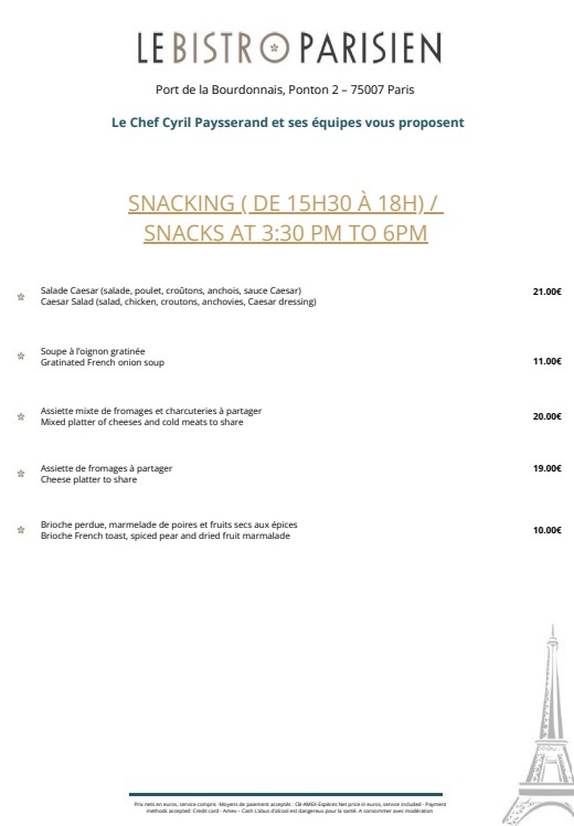Le Bistro Parisien menu 3