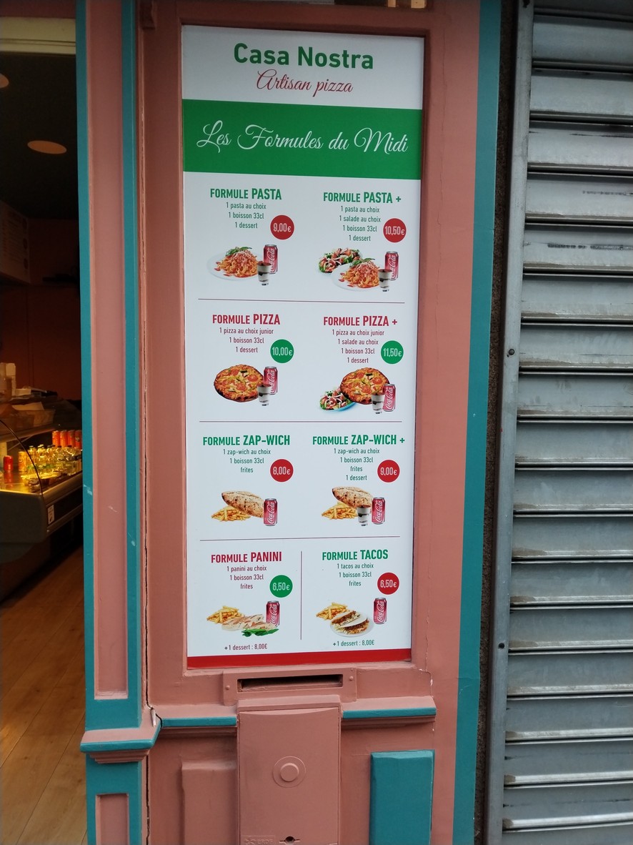 Casa Nostra menu 1