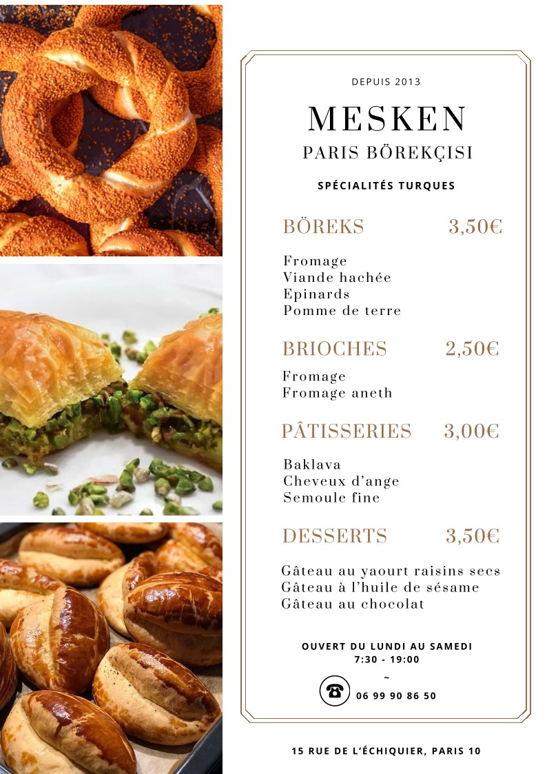 Mesken - Paris Börekçisi menu 1