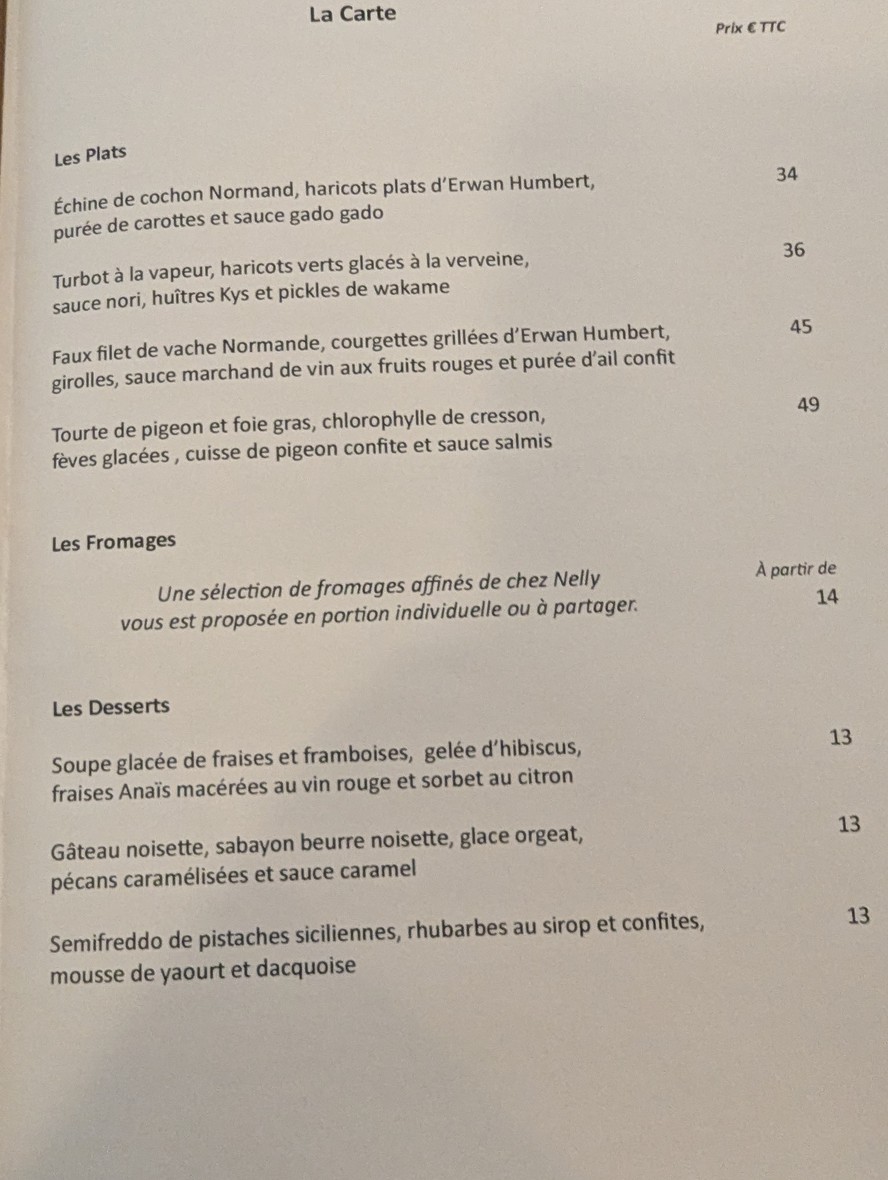 Vantre menu 2
