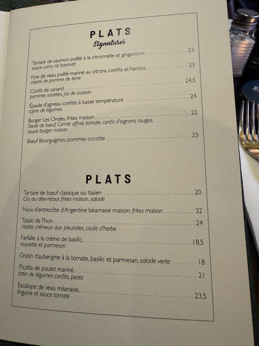 Les Ondes menu 2