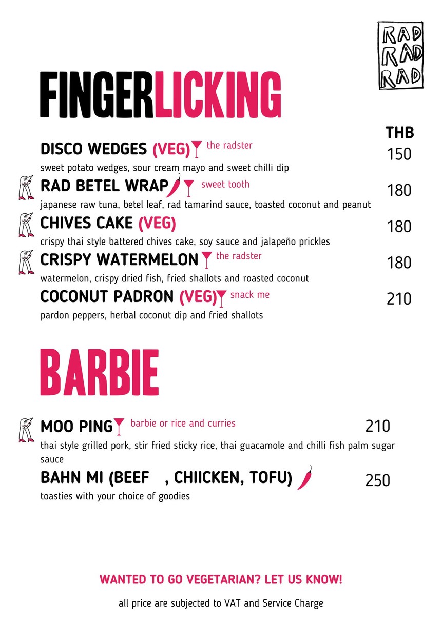 Rad Streets menu 2