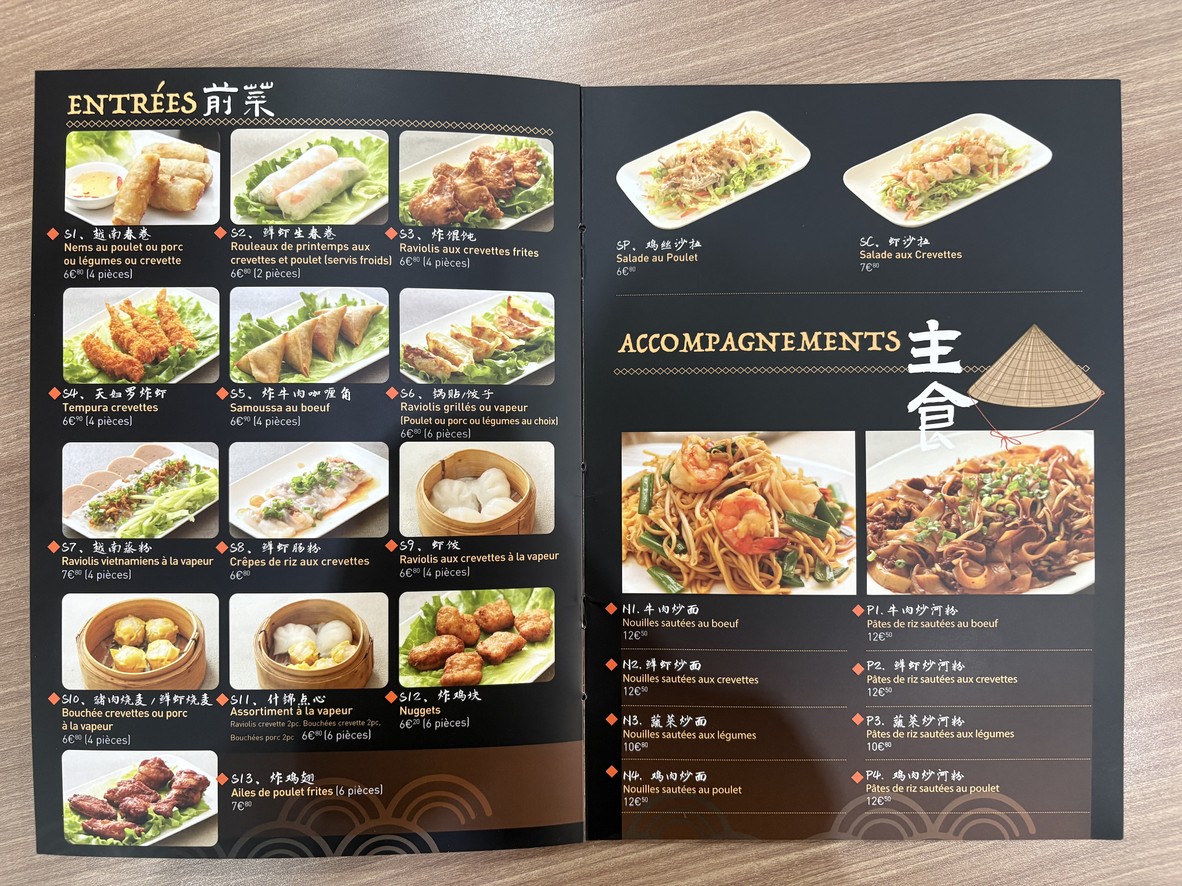 Phô Vincennes menu 1