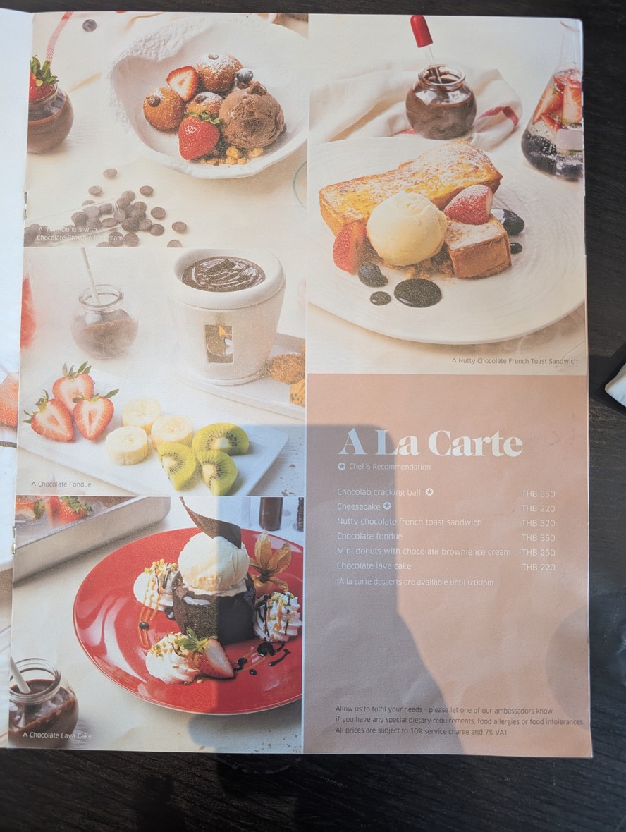 Chocolab at SO/ Bangkok menu 2