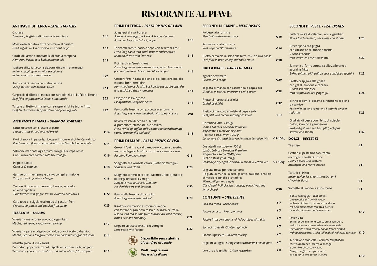 Ristorante Al Piave menu 1