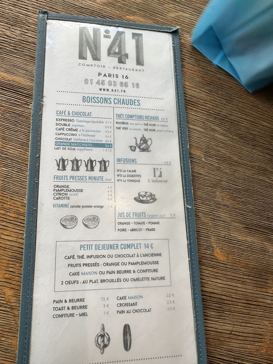 Numéro 41 menu 3