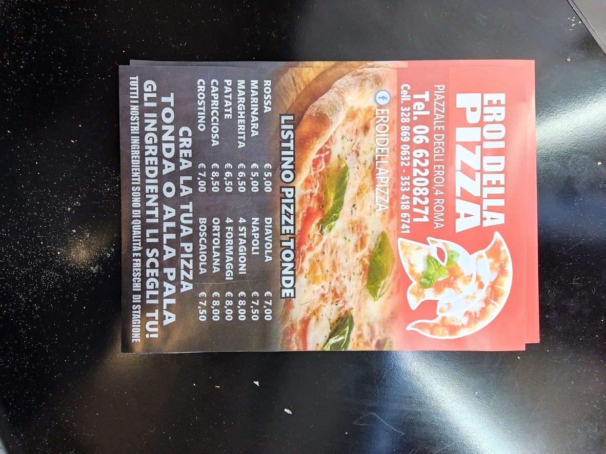 Eroi Della Pizza menu 1
