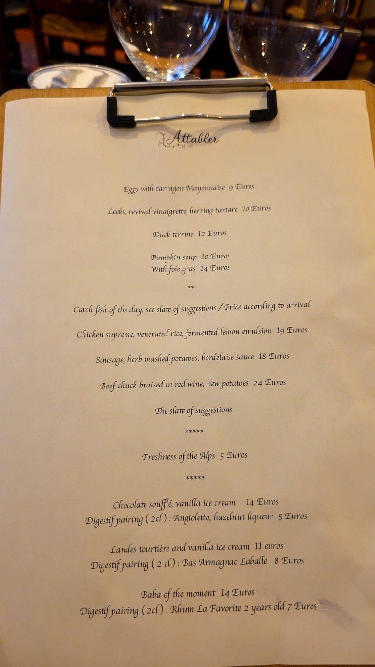 Attabler menu 1