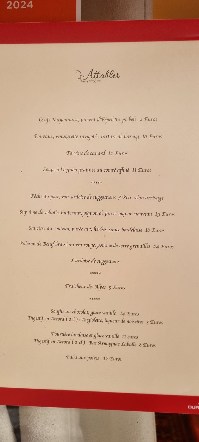 Attabler menu 2