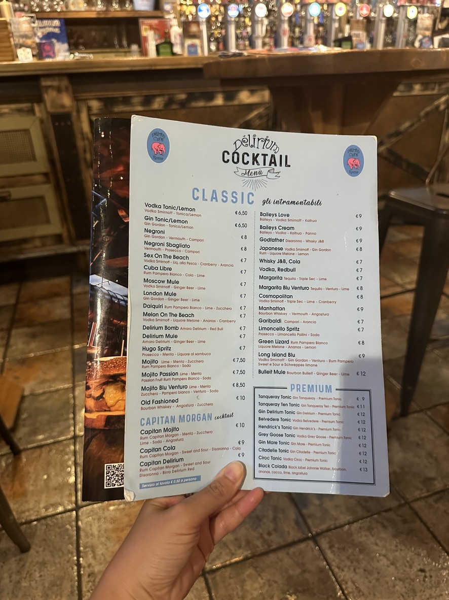 Delirium Café Roma menu 3