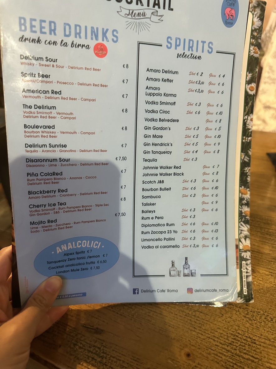 Delirium Café Roma menu 4