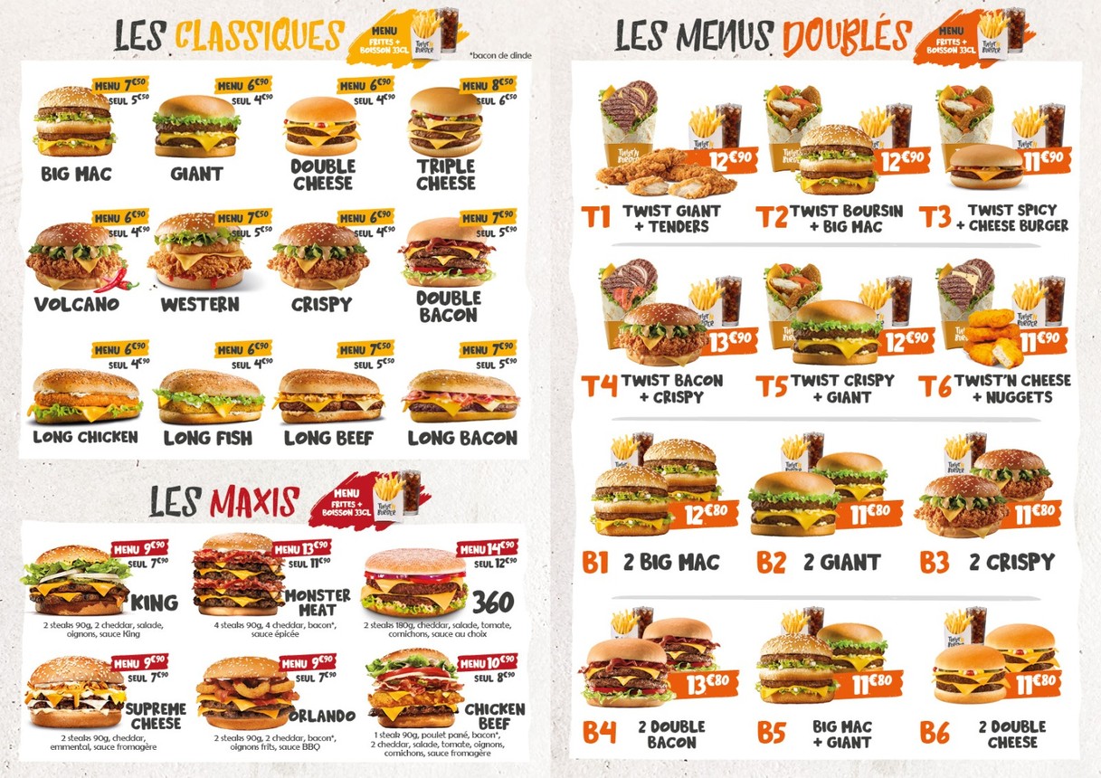 Twist'n Burger menu 2