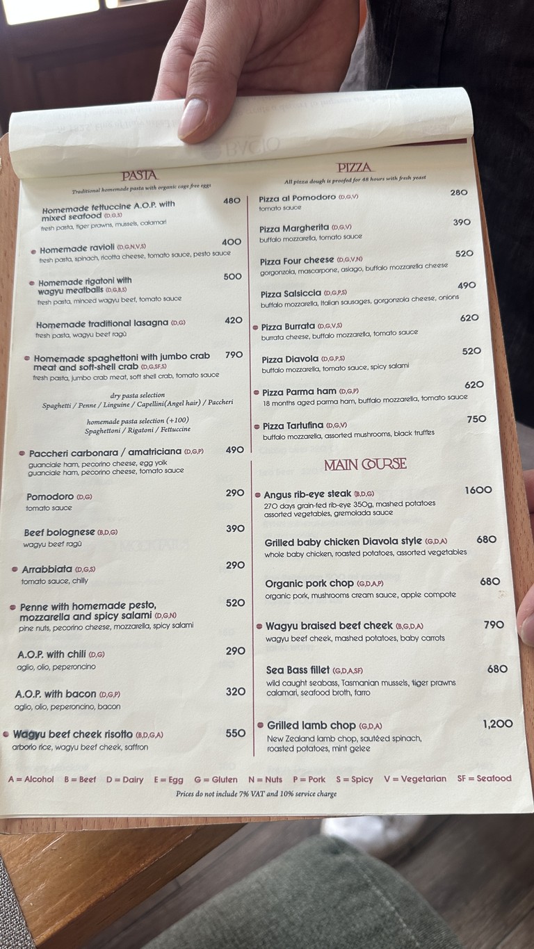 BACIO Ristorante Italiano menu 3