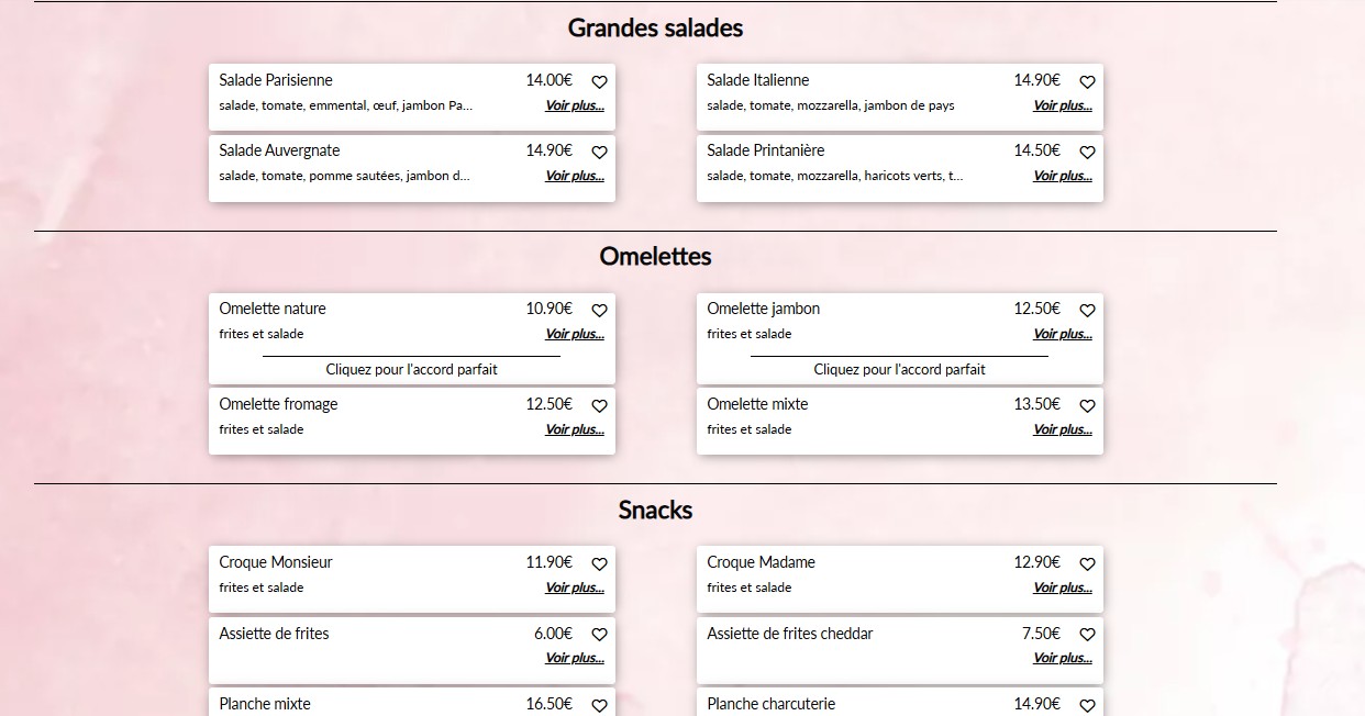 Brasserie Le Nicot Latin Bar-tabac menu 3