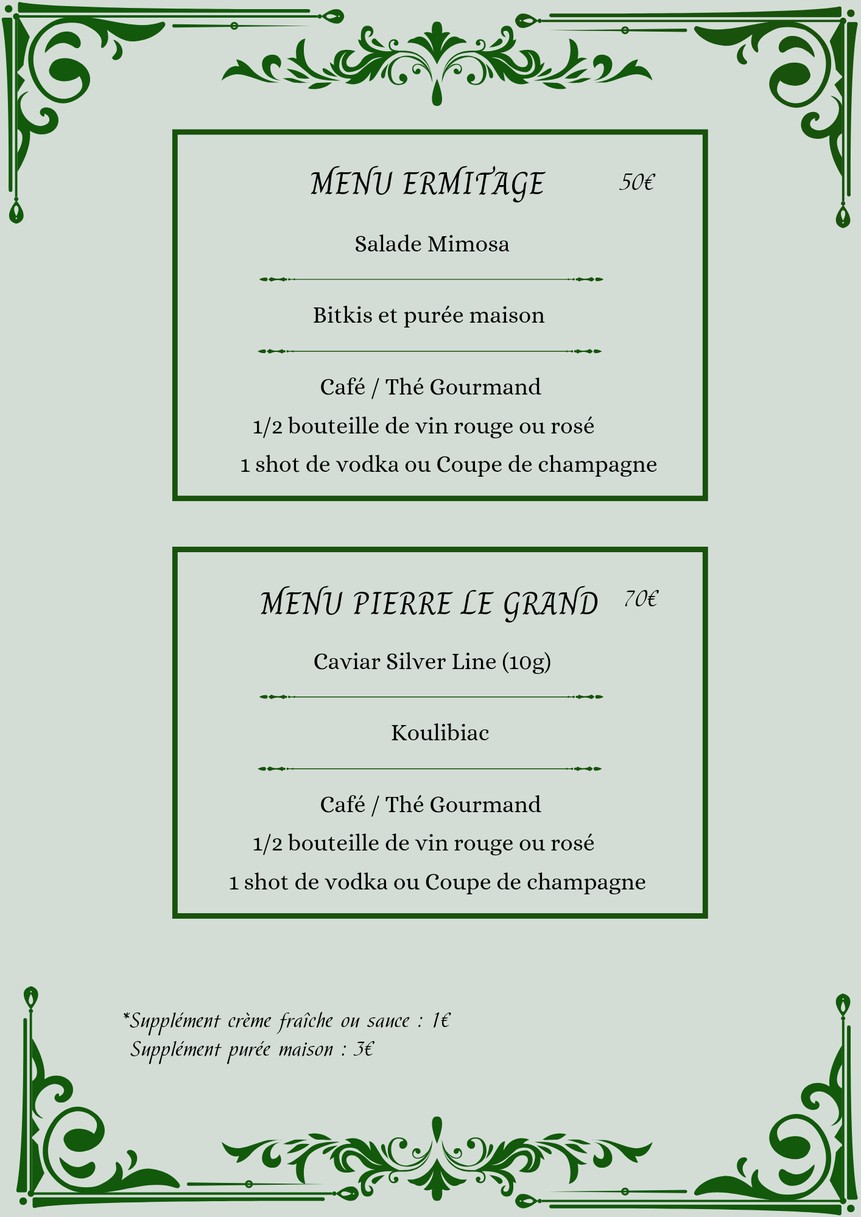 L'Ermitage Restaurant Russe Paris 16 menu 5
