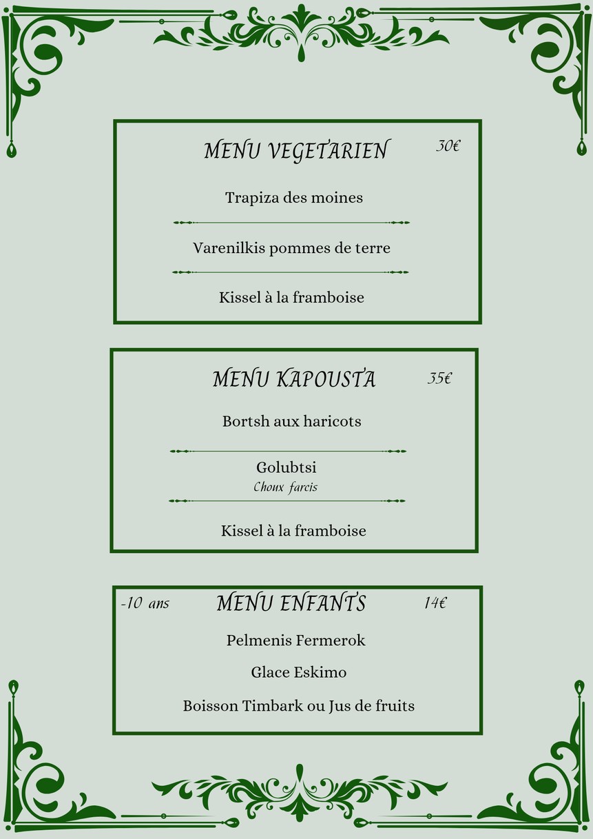 L'Ermitage Restaurant Russe Paris 16 menu 6