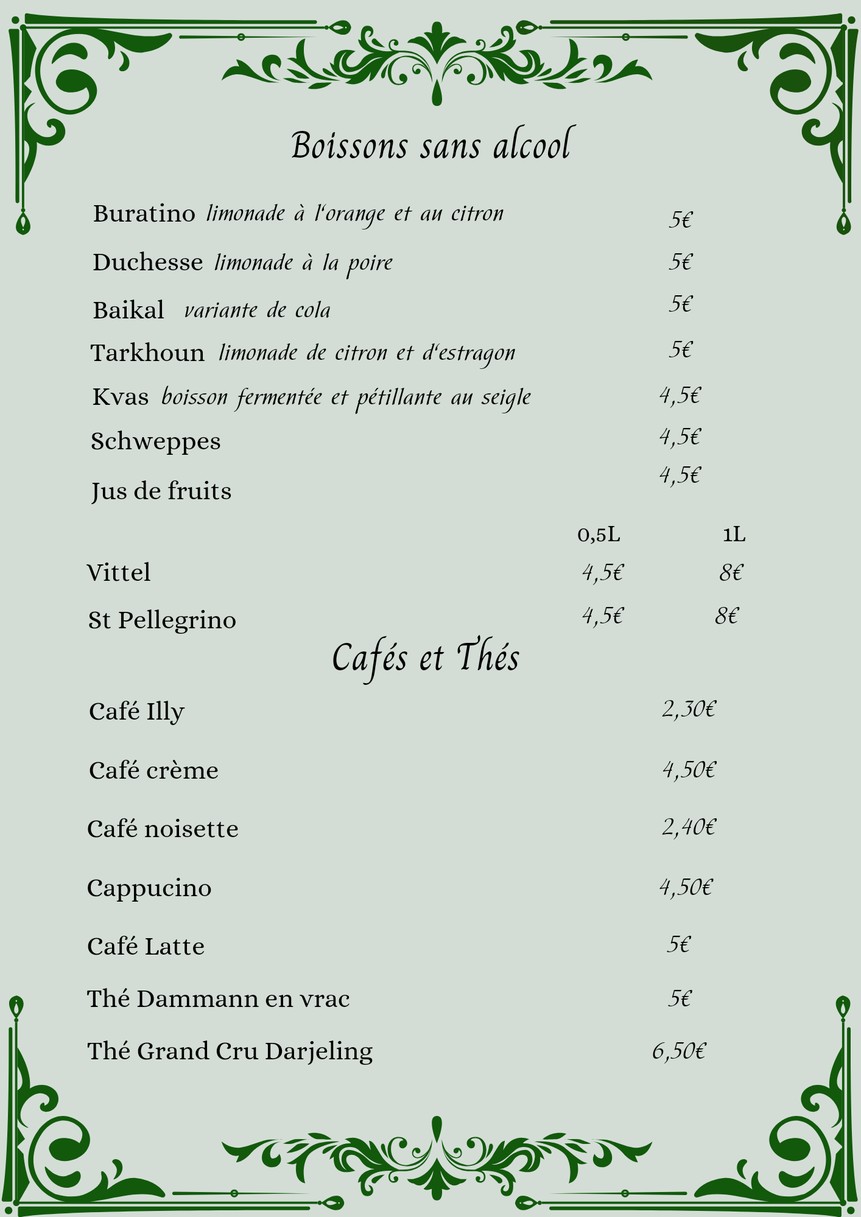 L'Ermitage Restaurant Russe Paris 16 menu 8