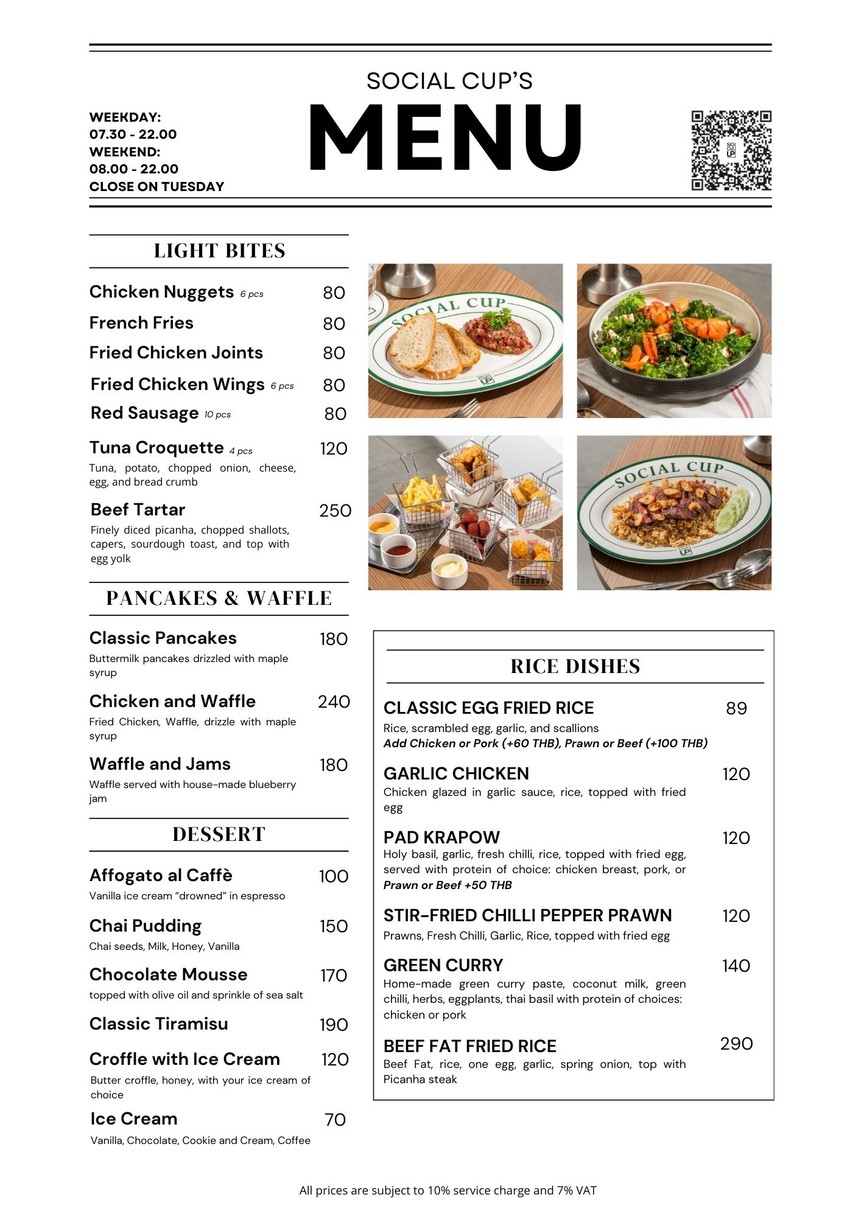 Social Cup menu 3