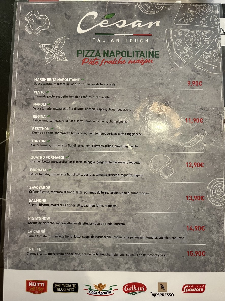 Cesar Italian Touch menu 1