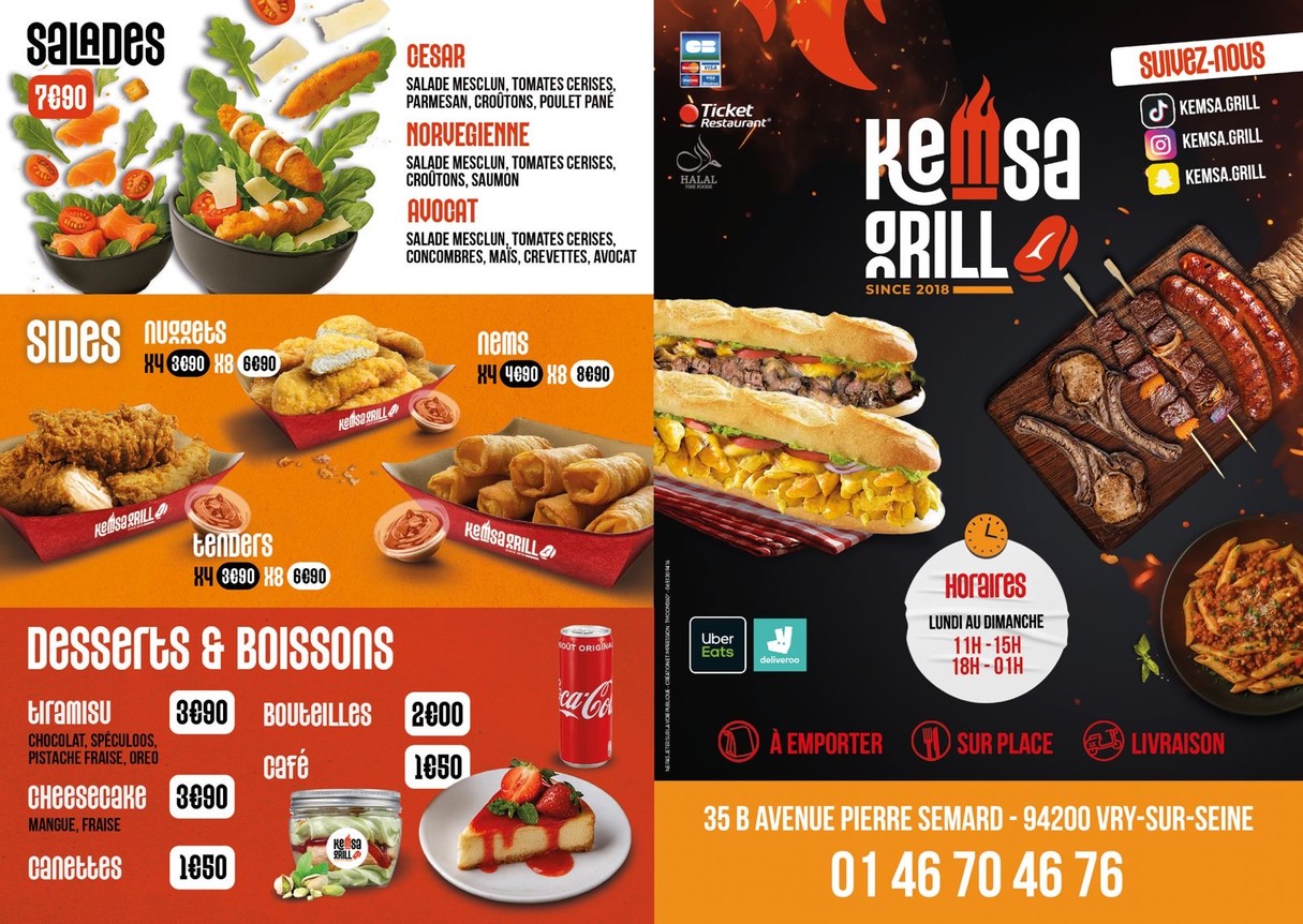 Kemsa Grill menu 1
