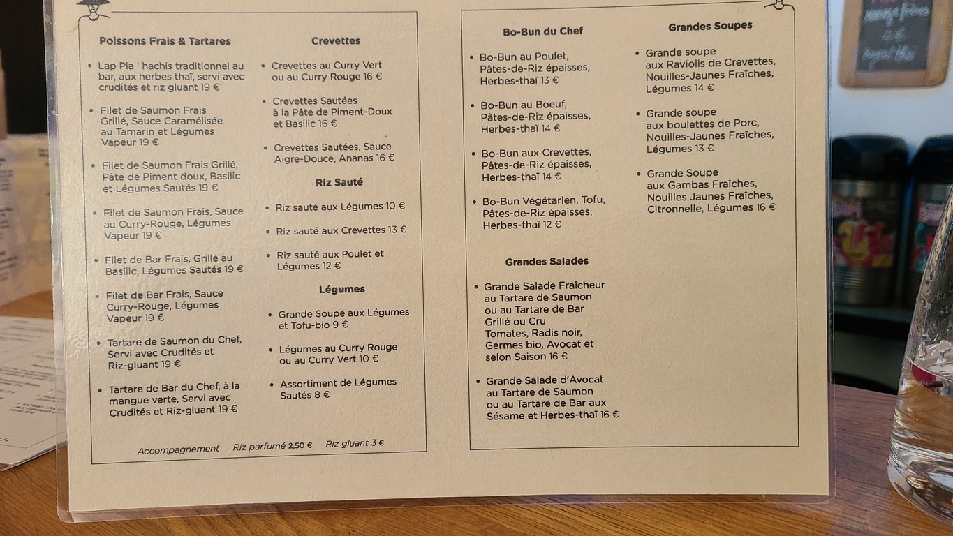 Lowso Thaï menu 2