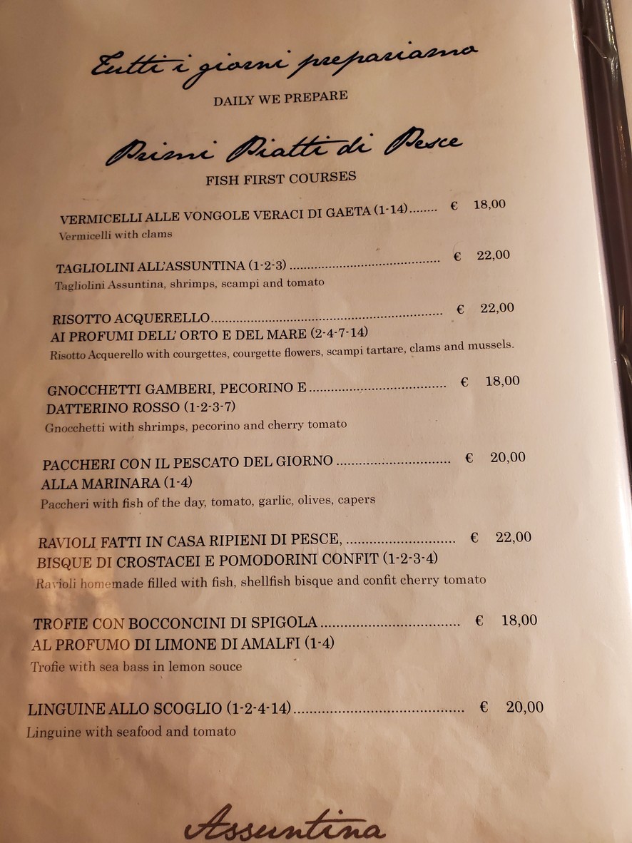 Assuntina menu 3