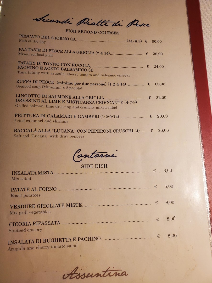 Assuntina menu 4