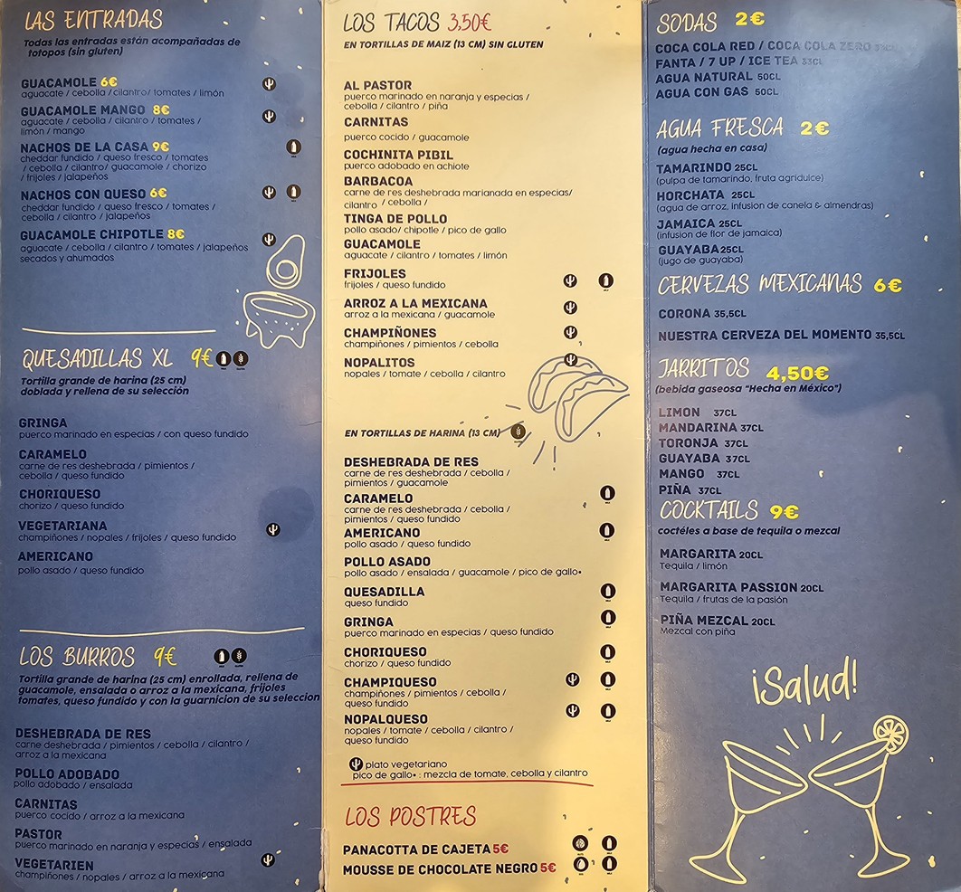 El Guacamole République menu 2