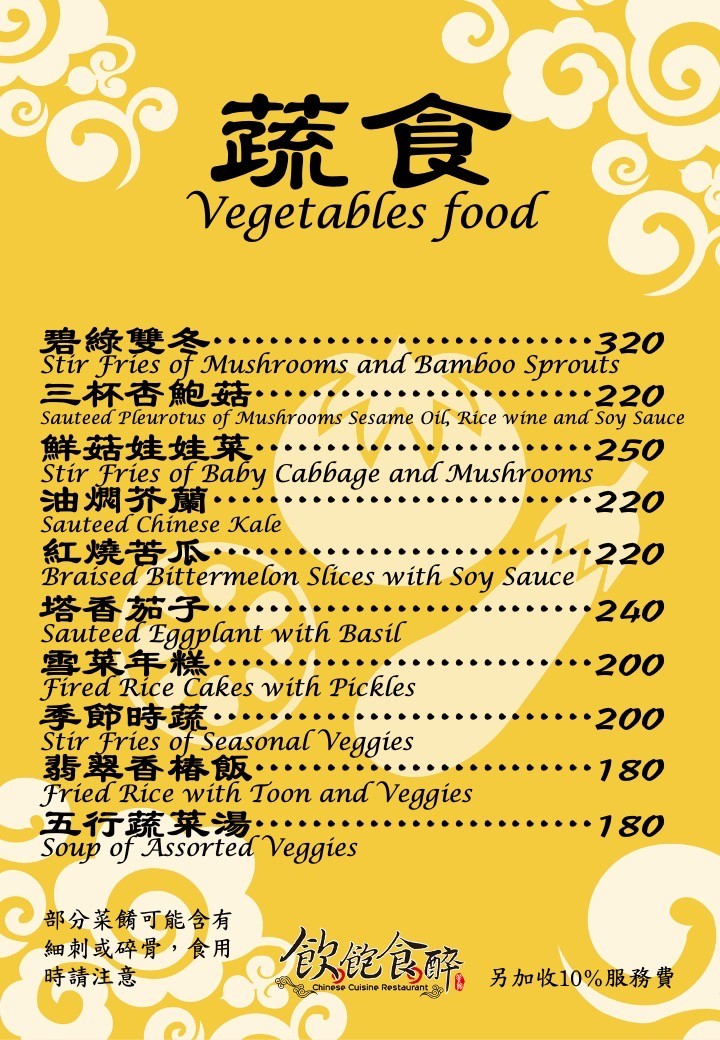 Yǐn bǎo shí zuì menu 4