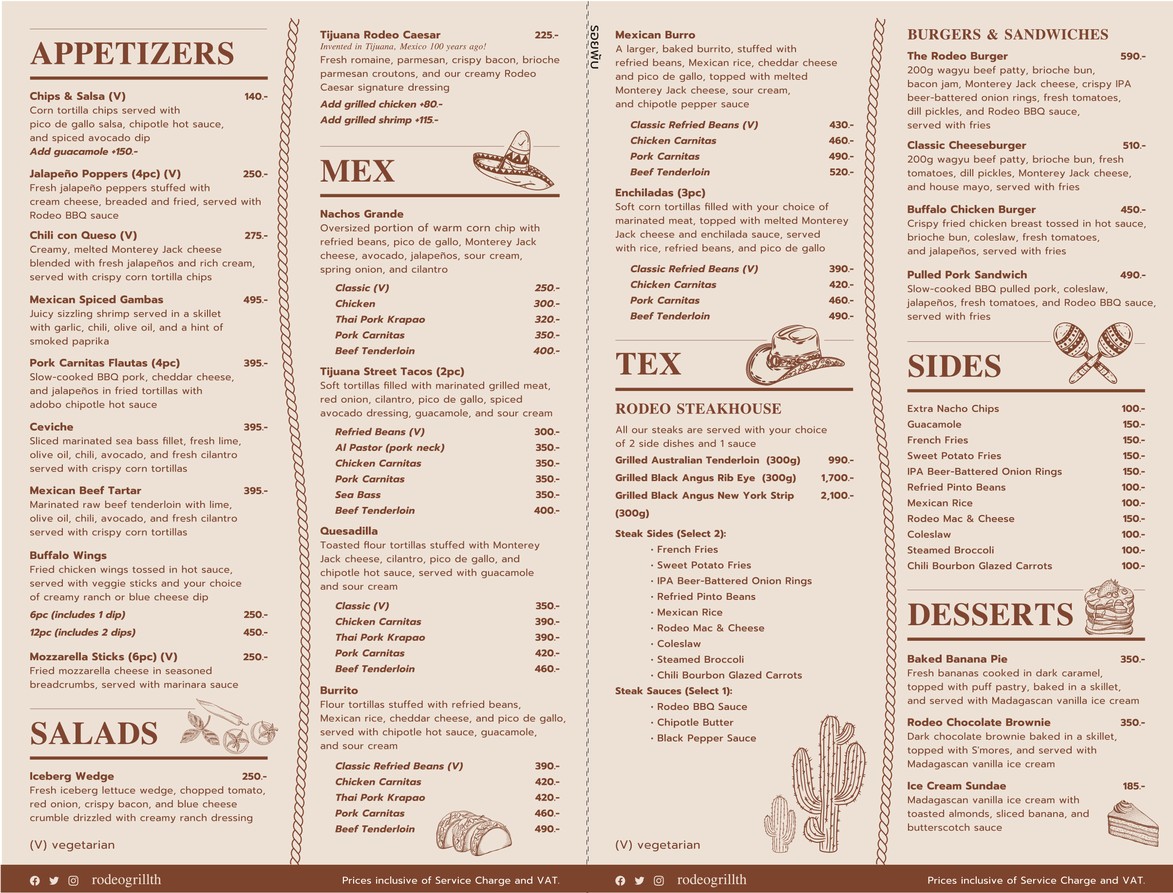 Rodeo Mex-Tex Grill & Tap House menu 1